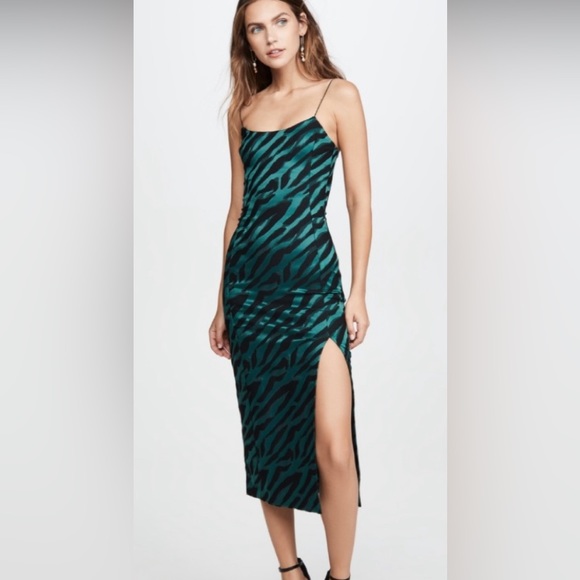 Bec and Bridge Emerald and Black zebra print dress - Picture 2 of 10